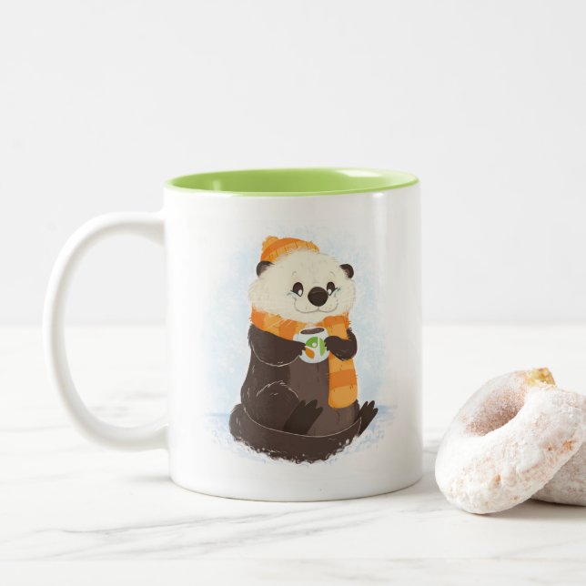 Beyond Celiac Holiday Otter Mug (With Donut)
