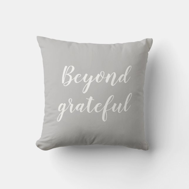 Beyond Grateful Blessed Throw Pillow (Front)