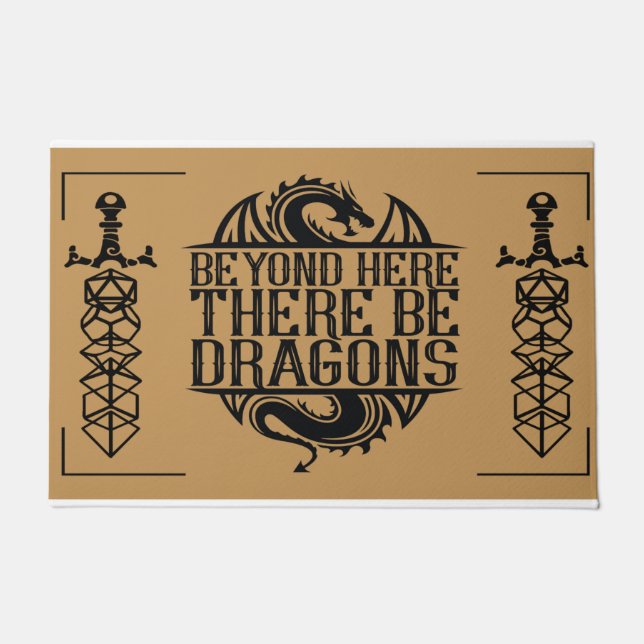 Beyond Here There Be Dragon|Dungeon Dragon Doormat (Front)