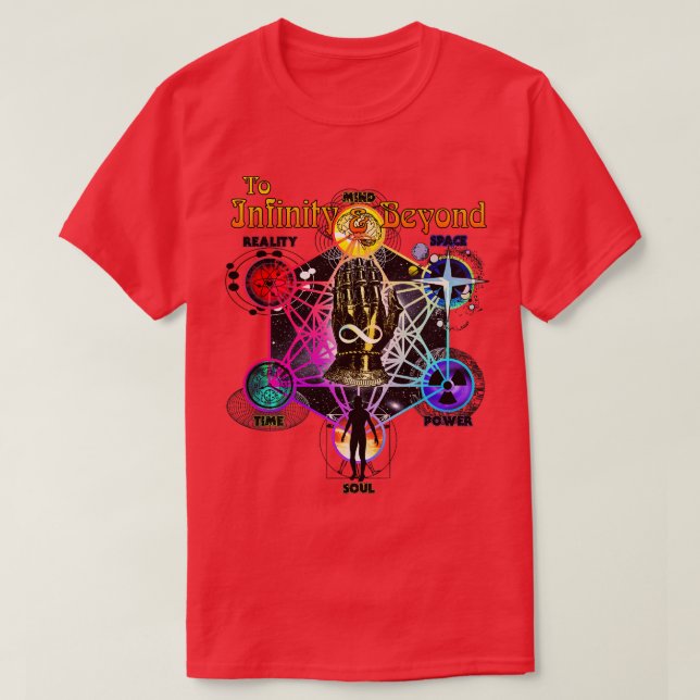 Beyond Infinite Magic Space Glove Cosmic Psychedel T-Shirt (Design Front)