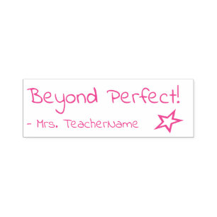 "Beyond Perfect!" + Custom Tutor Name Self-inking Stamp