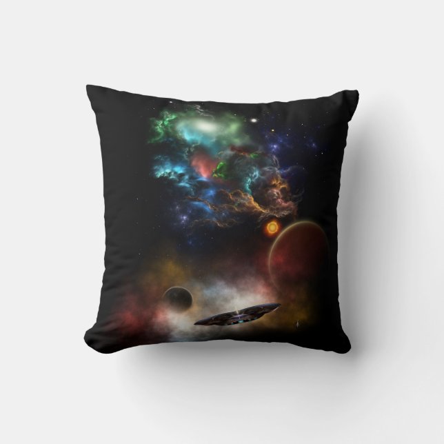 Beyond Space & Time Fractal Art II Spacescape Cushion (Front)