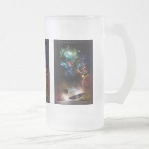 Beyond Space & Time Fractal Art II Spacescape Frosted Glass Beer Mug