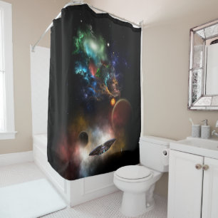 Beyond Space & Time Fractal Art II Spacescape Shower Curtain
