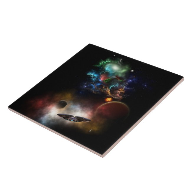 Beyond Space & Time Fractal Art II Spacescape Tile (Side)