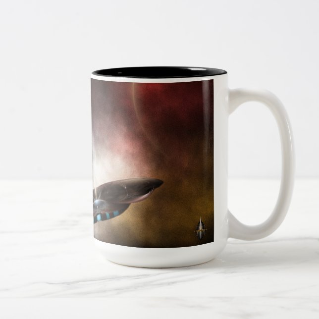 Beyond Space & Time	 Fractal Art Two-Tone Coffee Mug (Right)