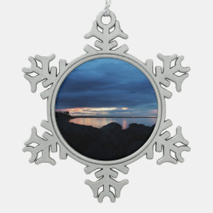 Beyond the Rocks Snowflake Pewter Christmas Ornament