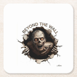Beyond The Wall Zombie Long Sleeve Square Paper Coaster
