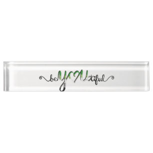 BeYOUtiful Aromantic Aro Pride Flag Lettering Nameplate