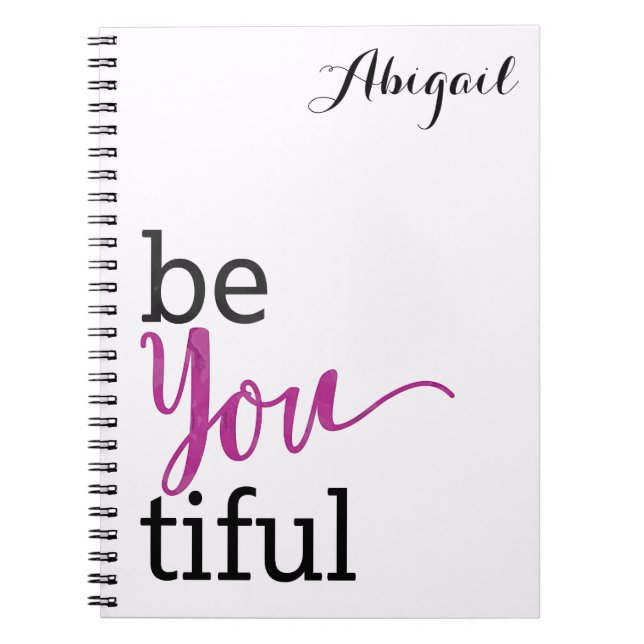 beYOUtiful Inspirational Message Personalised Notebook (Front)