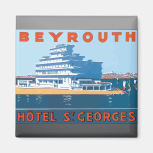 Beyrouth Hotel St. Georges, Vintage Magnet