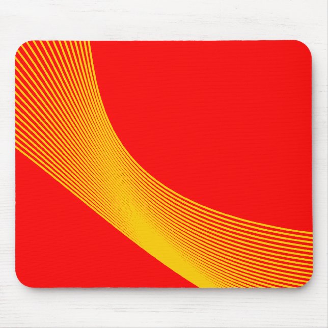 Bézier Curves - Amber on Red Mouse Mat (Front)