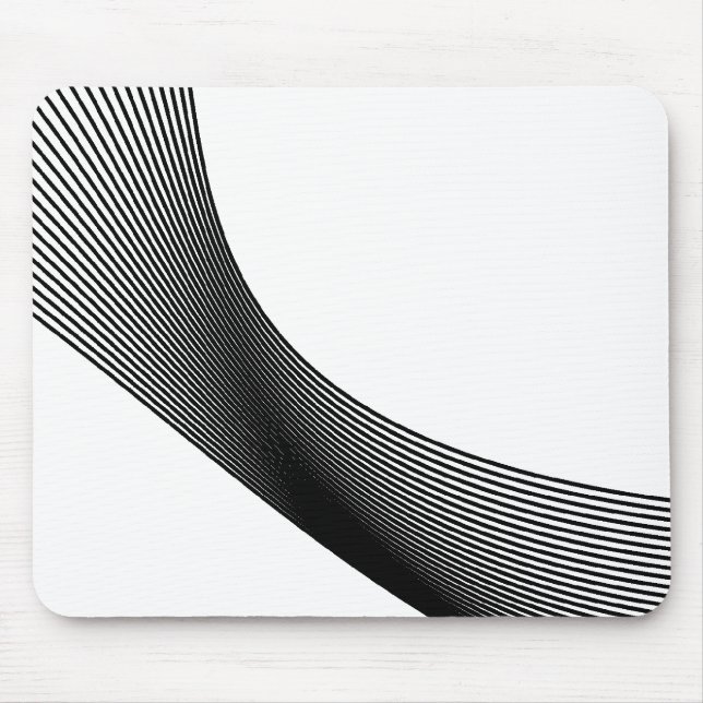 Bézier Curves - Black on White Mouse Mat (Front)