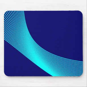 Bézier Curves - Cyan on Dark Blue 000066 Mouse Mat