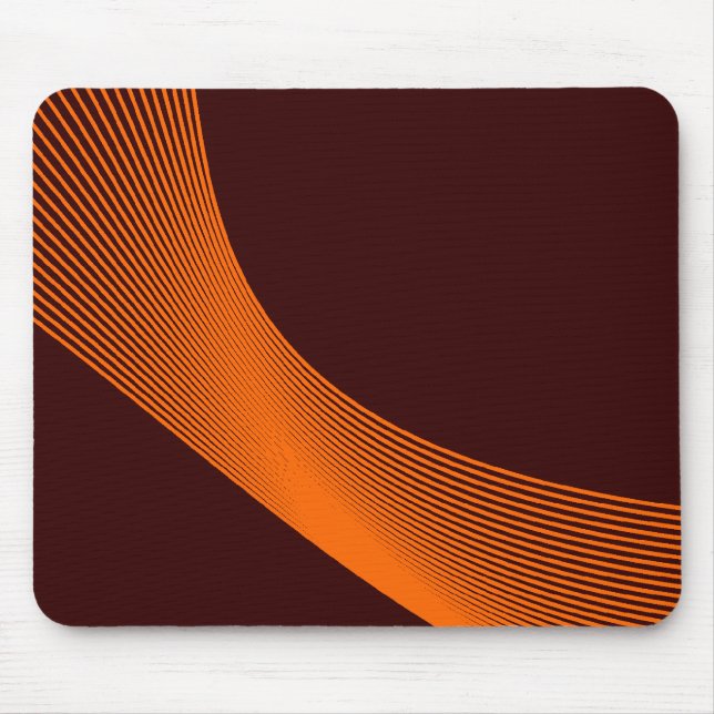 Bézier Curves - Orange on Dark Brown 330000 Mouse Mat (Front)
