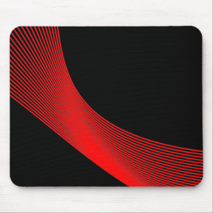 Bézier Curves - Red on Black Mouse Mat
