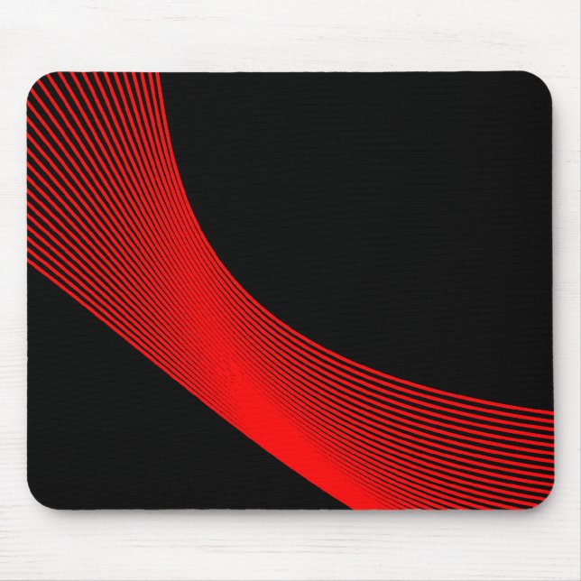 Bézier Curves - Red on Black Mouse Mat (Front)