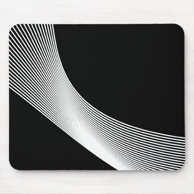 Bézier Curves - White on Black Mouse Mat (Front)