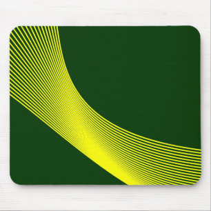 Bézier Curves - Yellow on Dark Green 003300 Mouse Mat