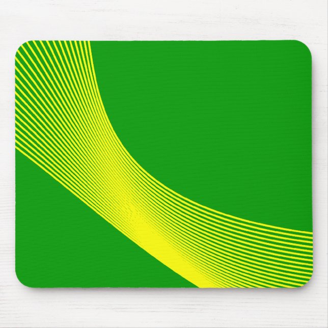 Bézier Curves - Yellow on Grass Green 009900 Mouse Mat (Front)