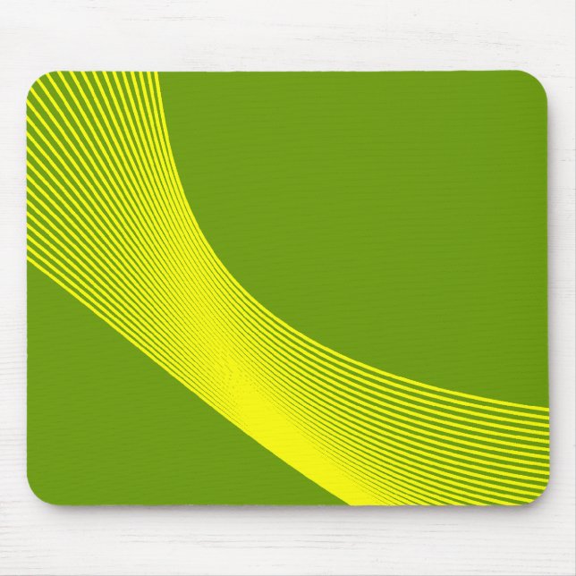 Bézier Curves - Yellow on Grass Green 669900 Mouse Mat (Front)