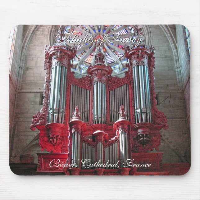 Beziers Cathedral - Flights of Fancy Mouse Mat (Front)