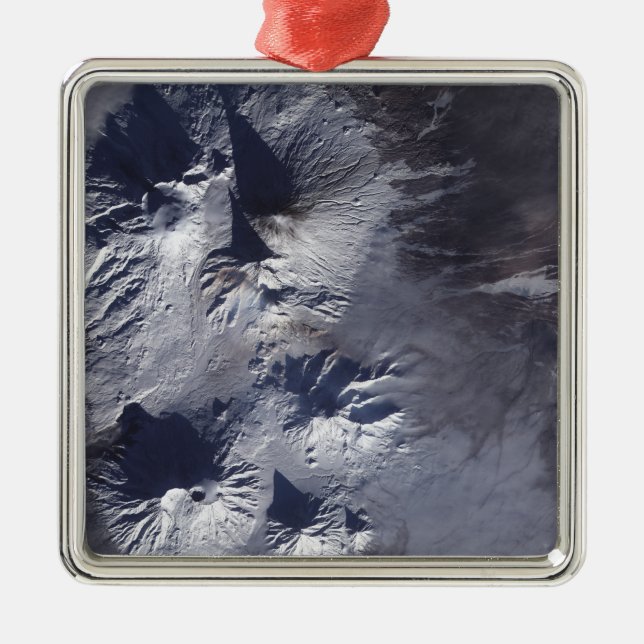 Bezymianny Volcano exhibits a modest plume Metal Tree Decoration (Front)