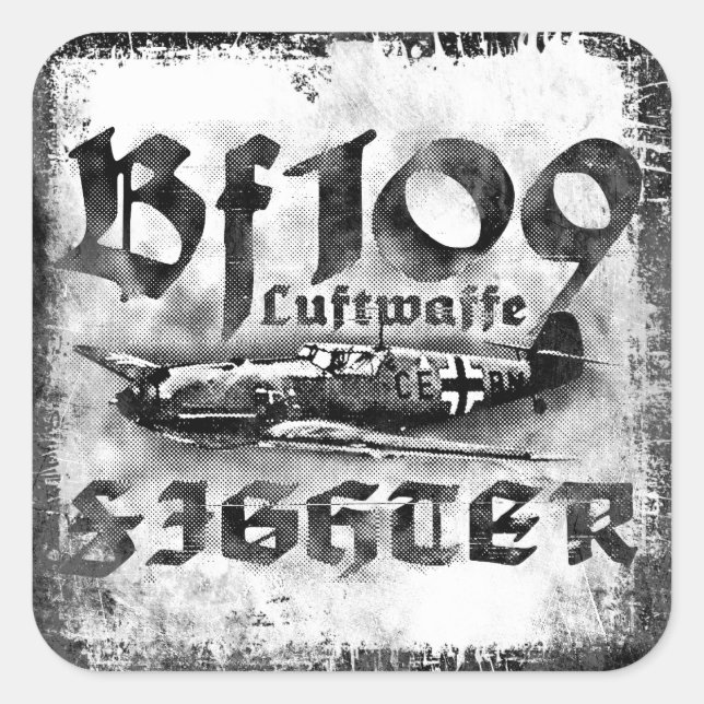 Bf 109 Square Sticker (Front)