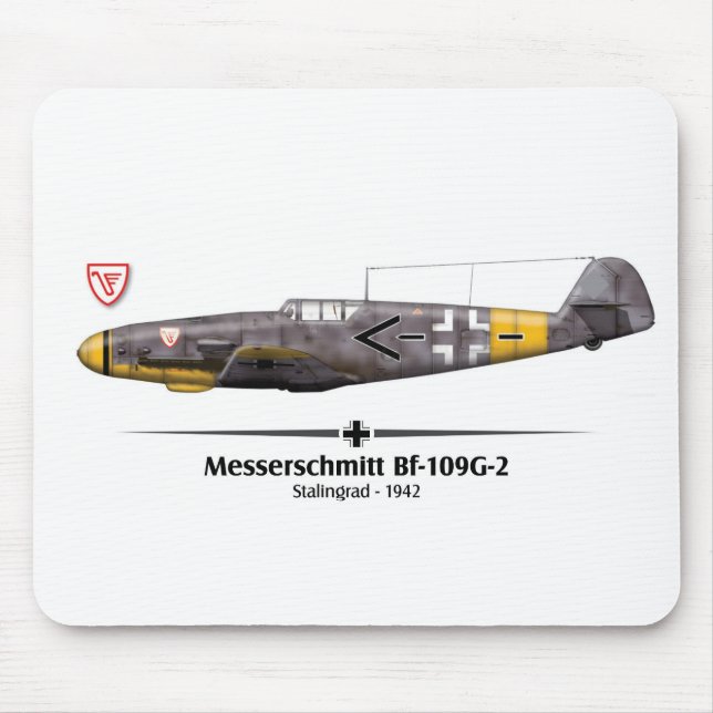 Bf-109G-2 - Luftwaffe - Stalingrad Battle - 1942 Mouse Mat (Front)