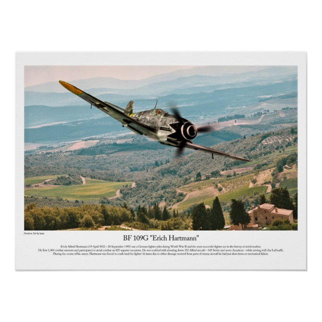BF 109G-6  "Erich Hartmann" Poster (Front)