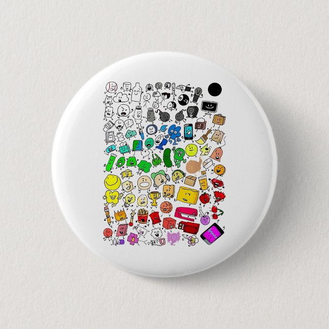 Bfdi Inanimate Insanity All Characters _1  6 Cm Round Badge (Front)