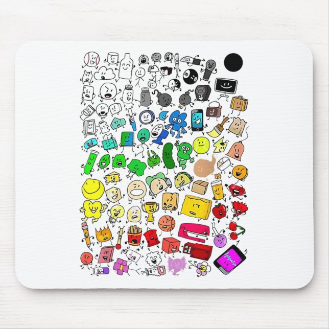 Bfdi Inanimate Insanity All Characters _1  Mouse Mat (Front)