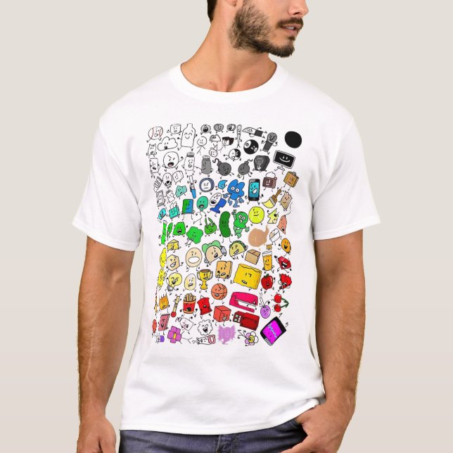Bfdi Inanimate Insanity All Characters _1  T-Shirt (Front)