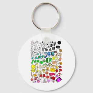 Bfdi Inanimate Insanity All Characters Key Ring