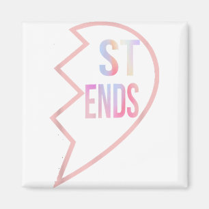 BFF 1 Heart in 2 Best Friends Matching 2nd Part Magnet