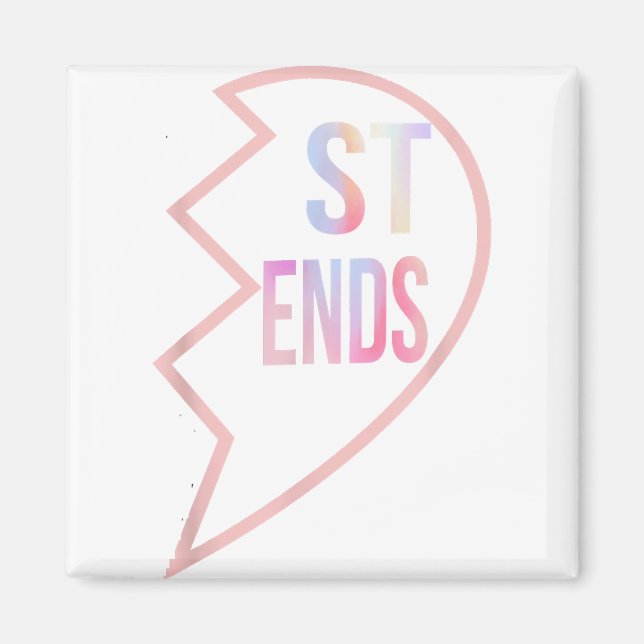 BFF 1 Heart in 2 Best Friends Matching 2nd Part  Magnet (Front)