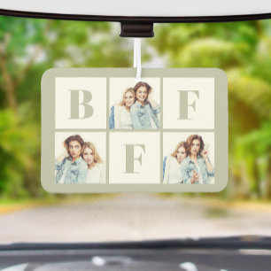BFF 3 Photo Collage Best Friends Sage Green Car Air Freshener