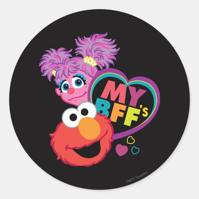 BFF Abby and Elmo Classic Round Sticker (Front)