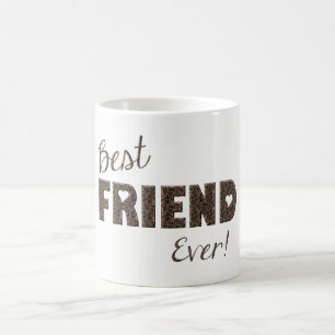 BFF Best Friend Ever Elegant Floral Typography Coffee Mug