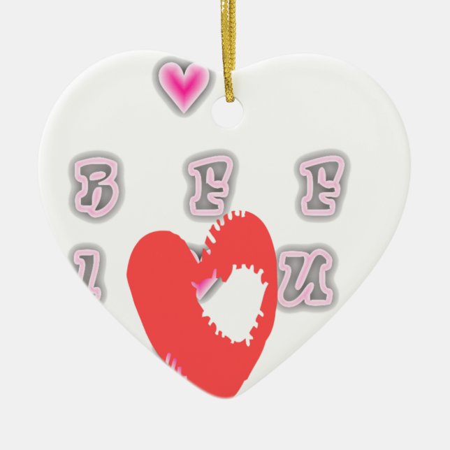 BFF Best friend forever BFF. Ceramic Tree Decoration (Front)