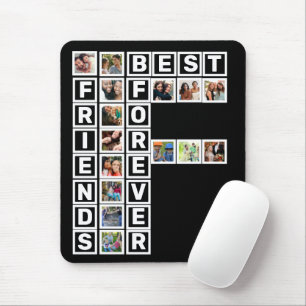 BFF Best Friends Forever 15 Photo Collage Template Mouse Mat