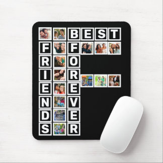 BFF Best Friends Forever 15 Photo Collage Template Mouse Mat