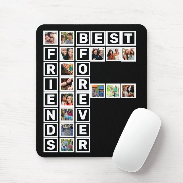 BFF Best Friends Forever 15 Photo Collage Template Mouse Mat (With Mouse)