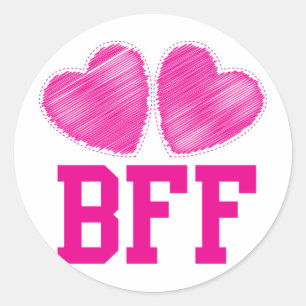 BFF Best friends forever !!! awesome! Classic Round Sticker