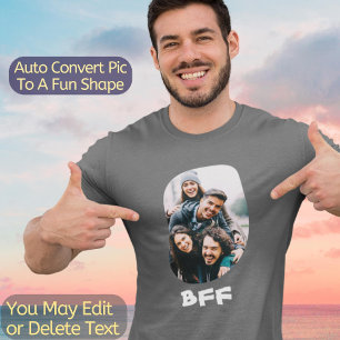 BFF Best Friends Forever Besties Custom Photo Text T-Shirt