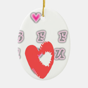 BFF. Best Friends Forever: I Love You Art Print Ceramic Tree Decoration
