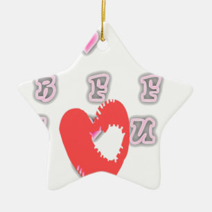 BFF. Best Friends Forever: I Love You Art Print Ceramic Tree Decoration