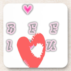 BFF. Best Friends Forever: I Love You Art Print Coaster