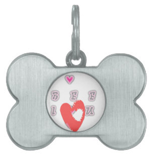 BFF. Best Friends Forever: I Love You Art Print Pet ID Tag