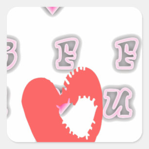 BFF. Best Friends Forever: I Love You Art Print Square Sticker